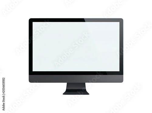 lcd monitor isolated on white