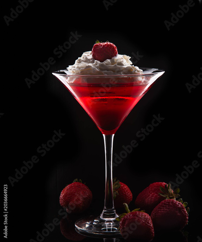 Strawberry Desert in a Martini Glass - 9