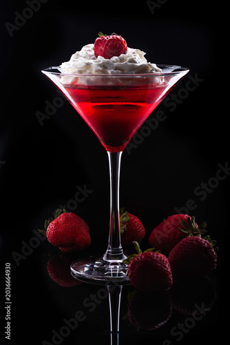 Strawberry Desert in a Martini Glass - 7