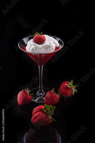 Strawberry Desert in a Martini Glass - 5