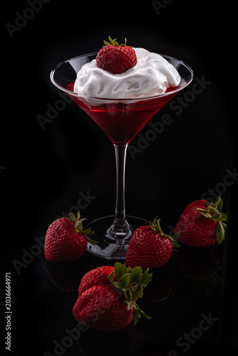 Strawberry Desert in a Martini Glass - 1 