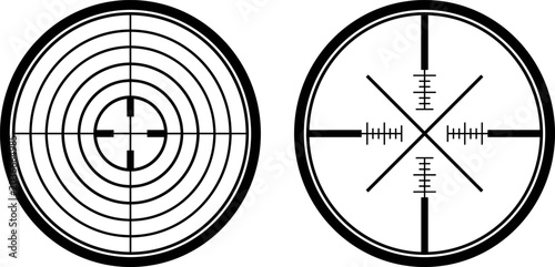 Quadro su tela Crosshair Target Scope Icon Collection with Circular Aim Reticles for Precision
