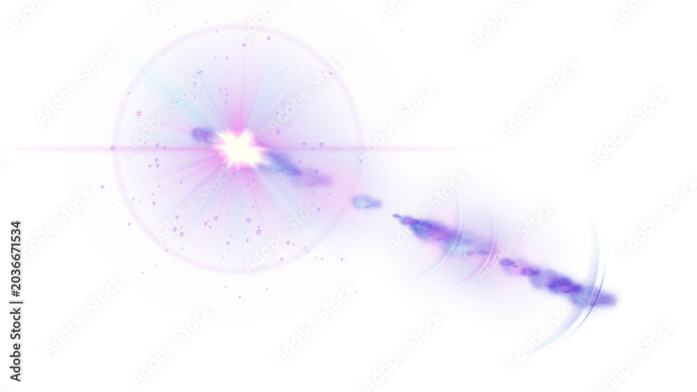 Obraz premium sun light rays with patel colors lens flare on transparent backgrpund,png fairy aqua blue and pink lights isolated overlay social media design element