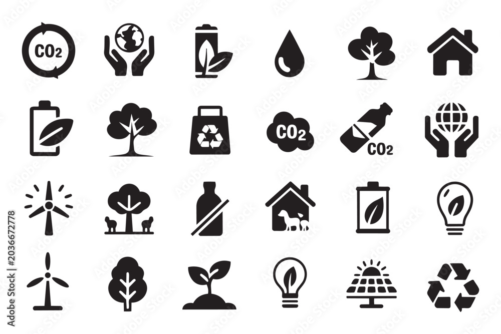 Fototapeta premium A vast array of blue and grey industrial icons representing manufacturing and logistics processes