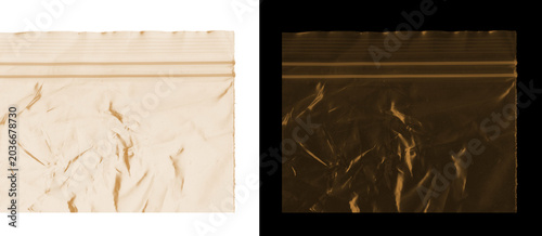 Photos Crumpled plastic texture with zip lock seal, wrinkled transparent polyethylene b