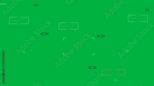 Live cue starting HUD panels sliding reticle locking dots settling on transparent bg showing target