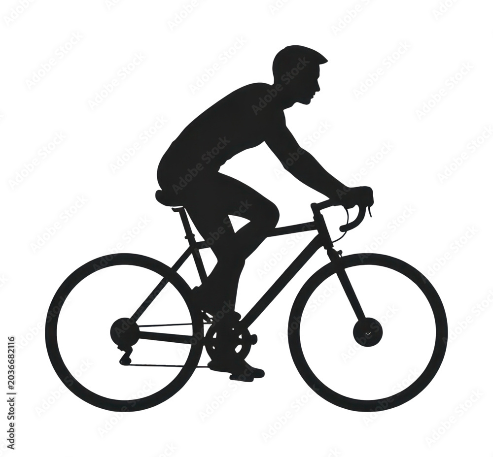 Naklejka premium PNG Cyclist silhouette riding bicycle.