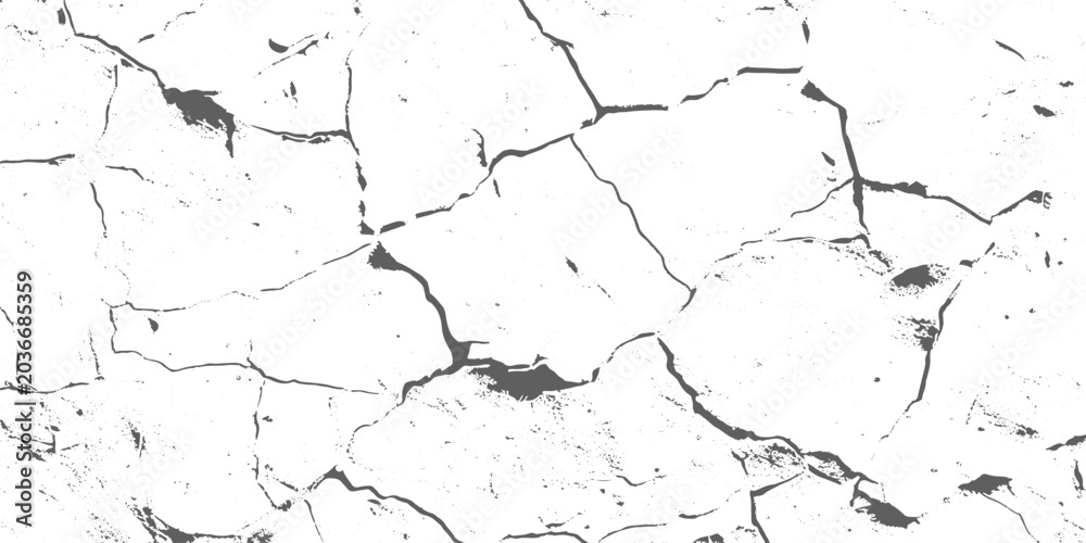Fototapeta premium Black, white grunge dust crack, scratch concrete wall texture pattern background. Ideal for grunge background, aged surface, urban decay effect. grunge distressed overlay featuring natural split Line.