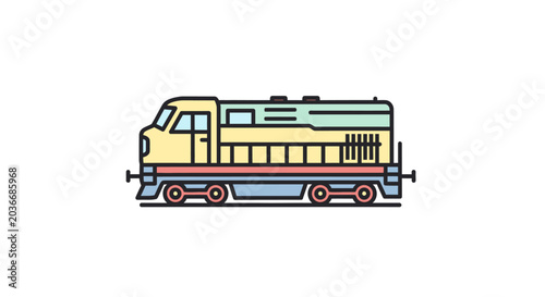 Tableau sur toile Locomotive Engine Railway Train Transportation.