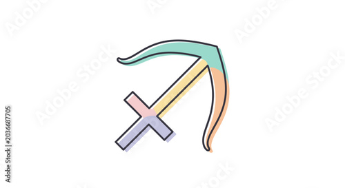 Obraz na plátně Sickle and cross symbol icon.