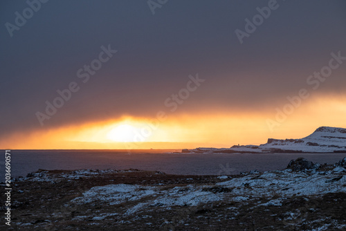 Sunset in the beautiful east Icelandic countryside