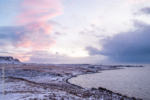 Sunset in the beautiful east Icelandic countryside