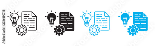 Slika na platnu Intellectual property icon set vector, multiple style copyright patent trademark