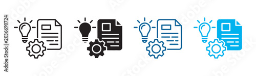 Foto Intellectual property icon set vector, multiple style copyright patent trademark