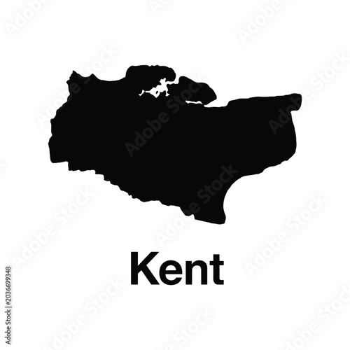 Kent ceremonial county map silhouette icon