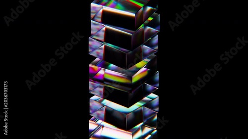 Dispersion glass blocks. Computer generated render