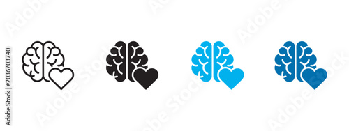 Tableau sur toile Emotional intelligence icon set vector, multiple style empathy awareness communi