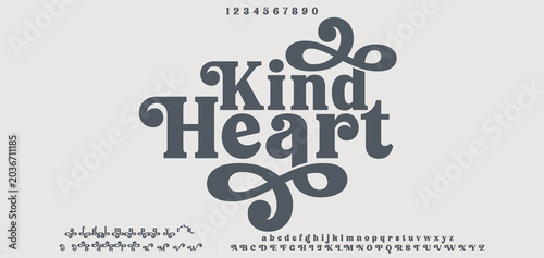 Fotografie Elegant wedding logo alphabet letters font