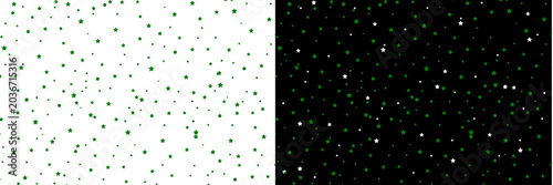Green Shinning stars abstract seamless pattern