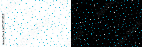 Blue Shinning stars abstract seamless pattern