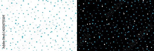 Blue Shinning stars abstract seamless pattern