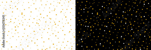 Golden Shinning stars abstract seamless pattern