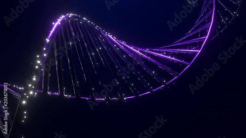 DNA composed of particles. Computer generated render