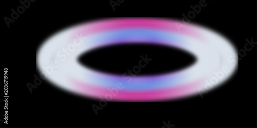 Foto Abstract glowing neon ring with soft pink and blue light gradients