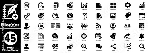 Canvastavla Blogger solid icons set