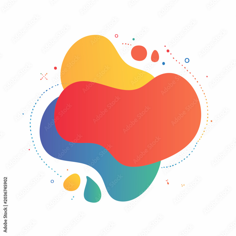 Fototapeta premium Abstract Gradient Blob Shapes with Dotted Lines
