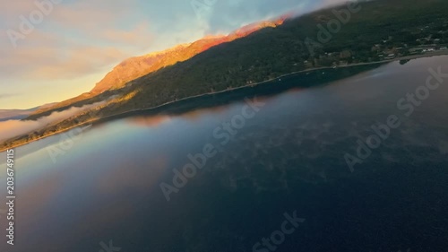 High FPV Flight Over Patterned Ripples on Lake Surface