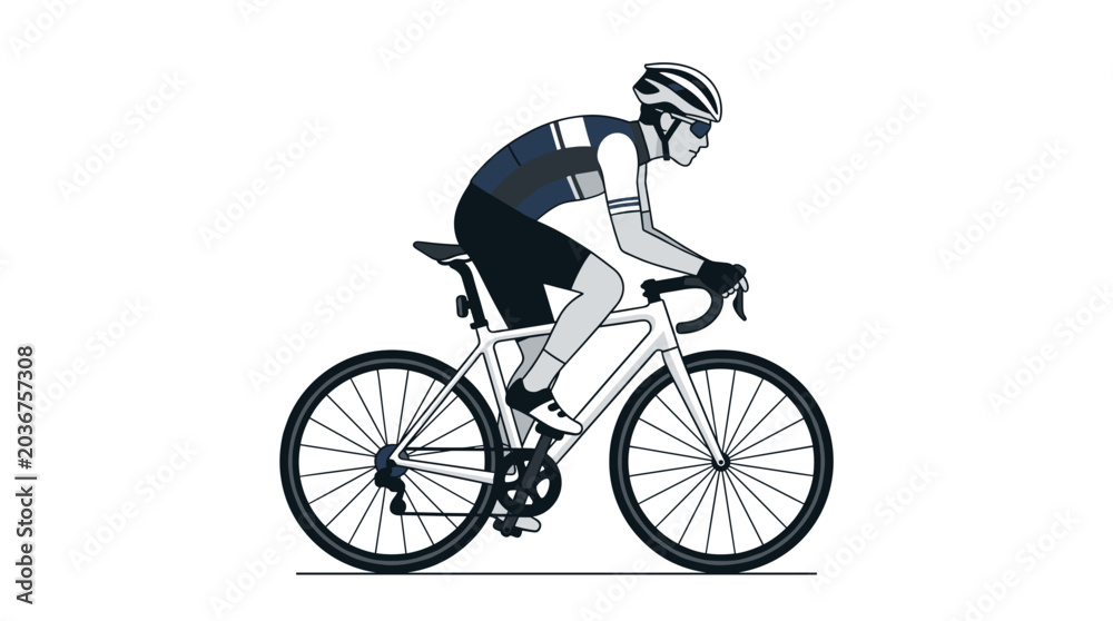 Obraz premium Professional cyclist riding a road bike in a racing position