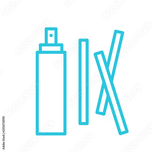 Tester Perfume icon, Isolated on white background, Blue icon