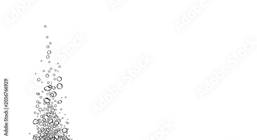 Photos A vertical stream of rising air bubbles on a clean white background