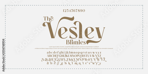 Tableau sur toile Elegant luxury alphabet font logo