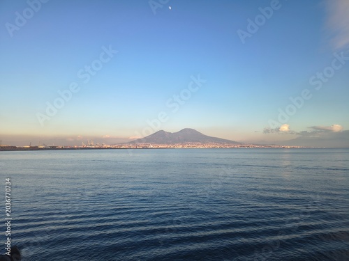 View of Vesuvio in Naples city, Italy