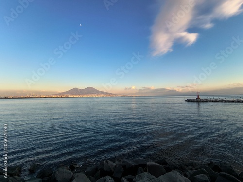 View of Vesuvio in Naples city, Italy