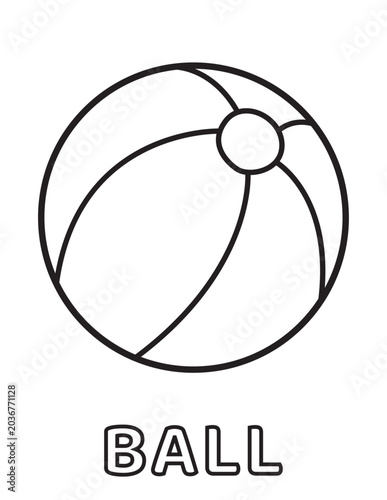Beach ball coloring page for kids preschool educational activity