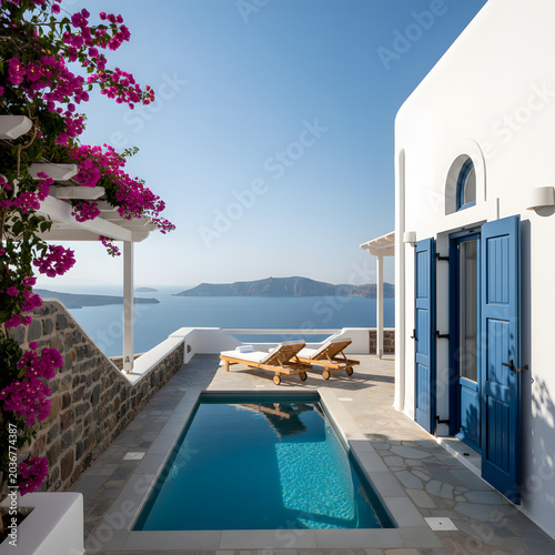 Luxury Terrace with Private Pool in Santorini