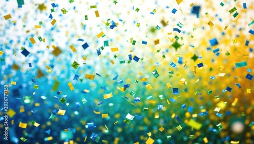 Brazil football confetti explosion isolated PNG celebration overlay