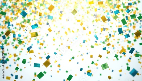 Brazil football confetti explosion isolated PNG celebration overlay