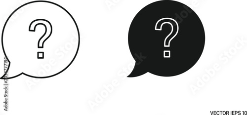 Bild auf Leinwand Black and white chat bubble question mark icons