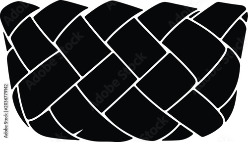 Photos Silhouette vector of a black woven wicker basket isolated on white design