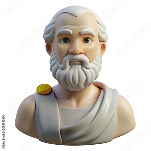 Socrates Marble Statue Representing Ancient Greek Philosophy in a Modern Artistic Style