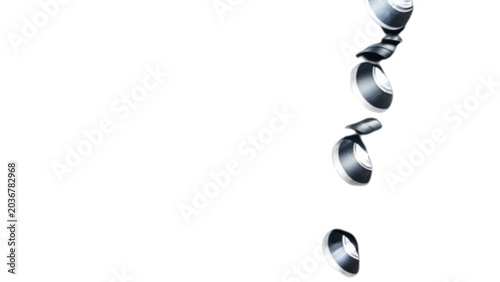 Floating metallic hexagon coins in abstract spiral formation Vector