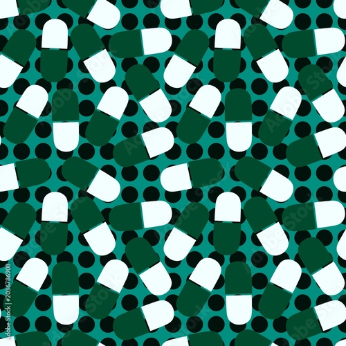 Medicine seamless pills pattern for wrapping paper and doctor clothes and packaging and medical accessories