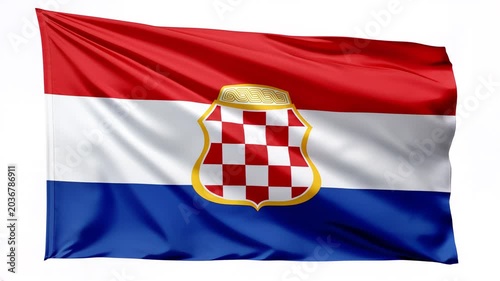 herceg bosna flag waving on white background