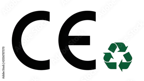 Ce marking logo with recycling symbol Vector