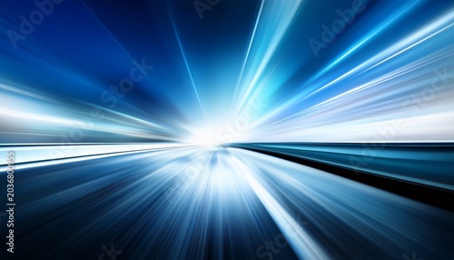 Abstract Motion Blur In Blue And White