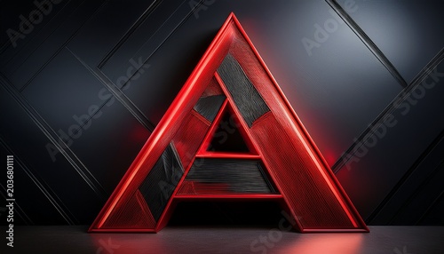 A Red And Black Letter A Is Displayed On A Dark Background